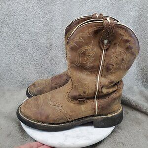 Justin Shoes Womens Size 10 Brown Leather Gypsy Western Boots *Read*